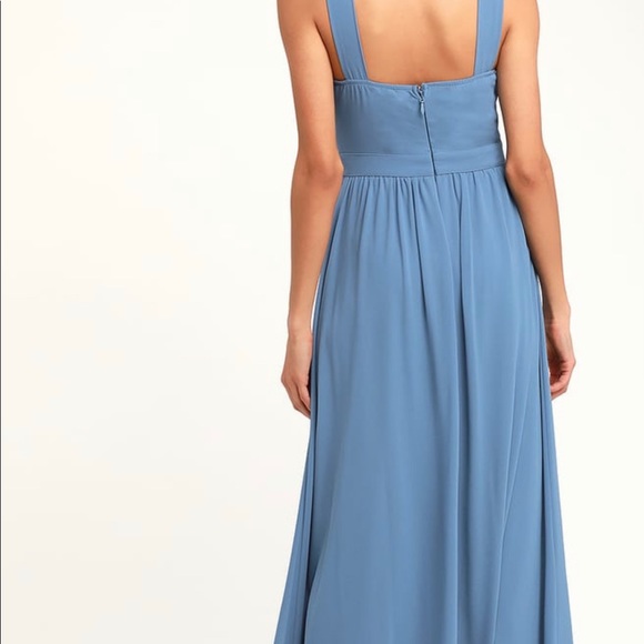 NWT Lulus Air of Romance Maxi Dress in dusty blue/light blue - Picture 2 of 3